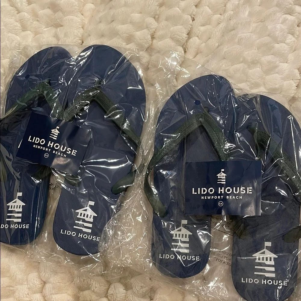 Lido House Men and Women Navy Flip Flops